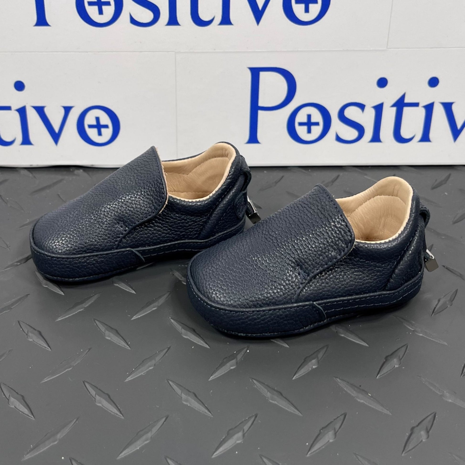 Buscemi 40MM Baby Navy Leather Sneakers | Positivo Clothing