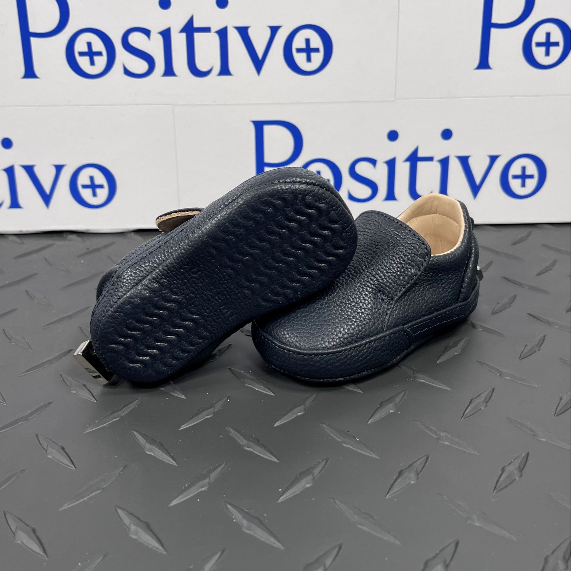 Buscemi 40MM Baby Navy Leather Sneakers | Positivo Clothing