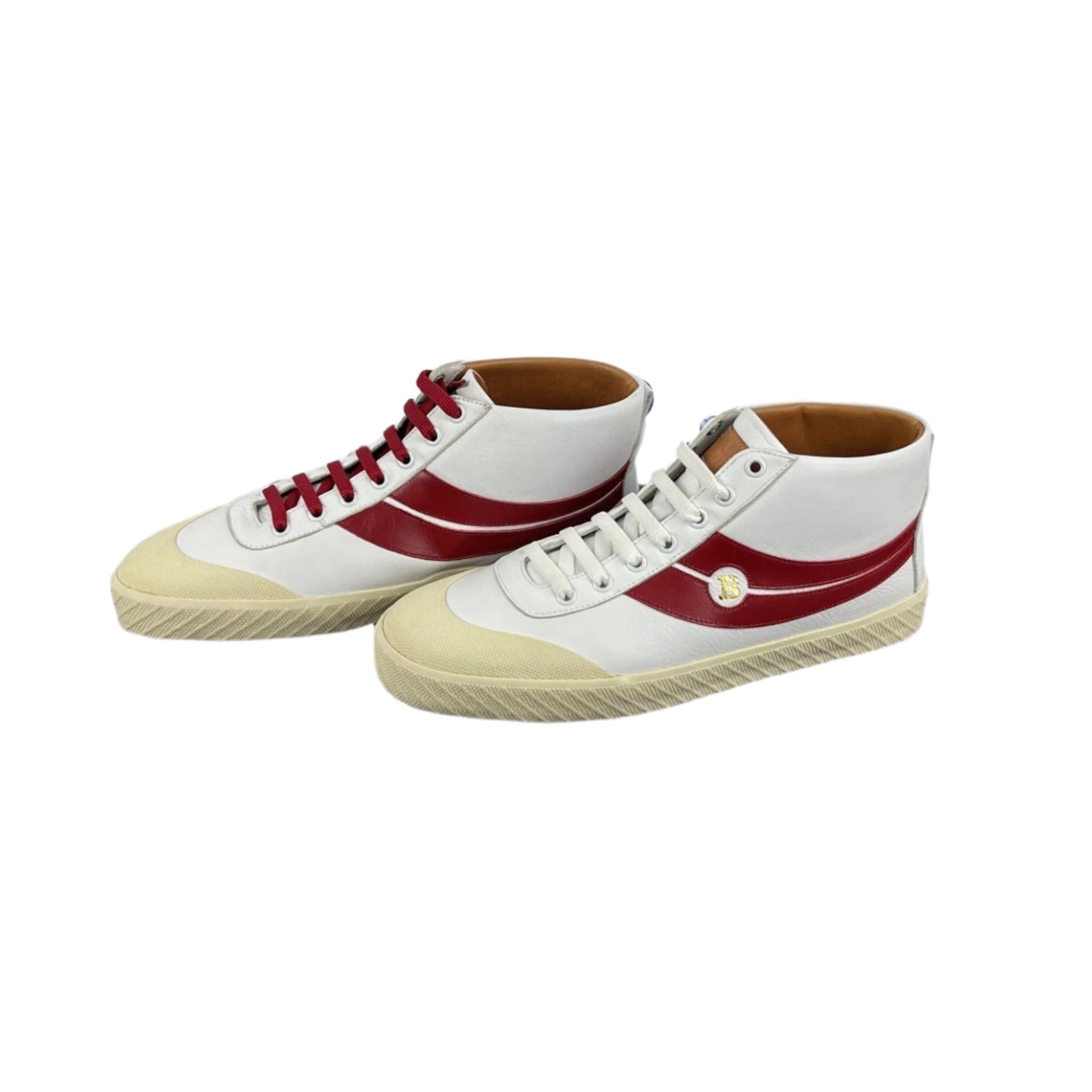 Bally Shetan White/Red Leather Sneakers | Positivo Clothing