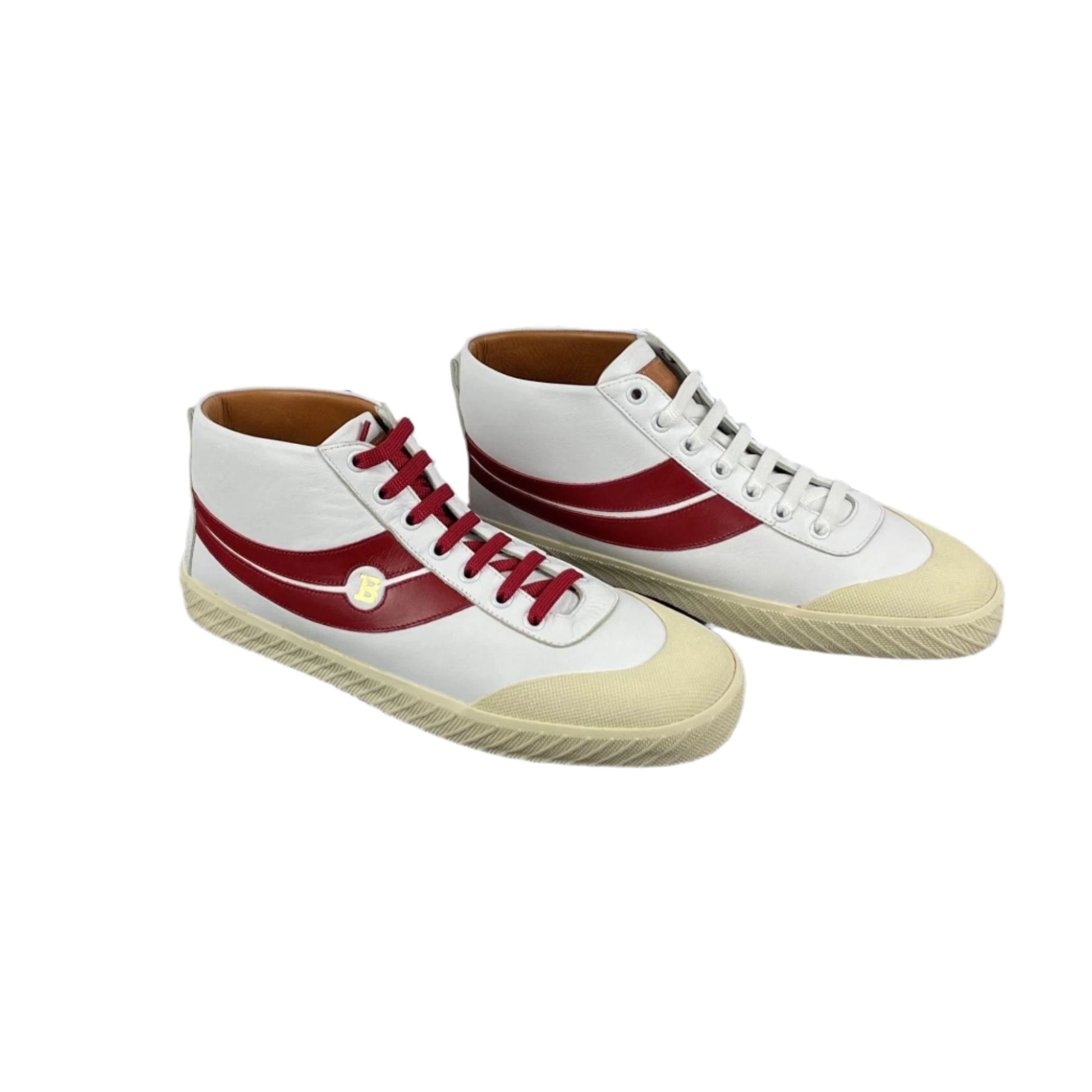Bally Shetan White/Red Leather Sneakers | Positivo Clothing