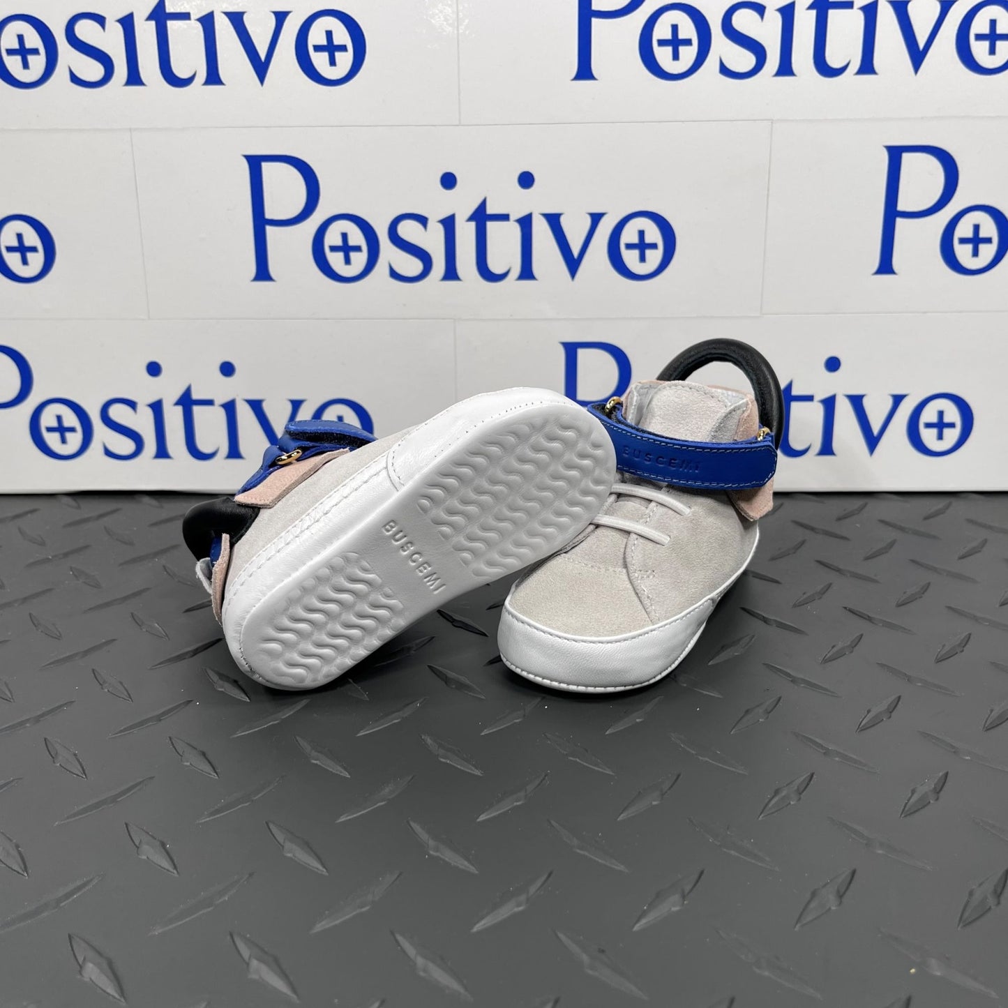 Buscemi 100MM Baby White Trio Leather Sneakers | Positivo Clothing