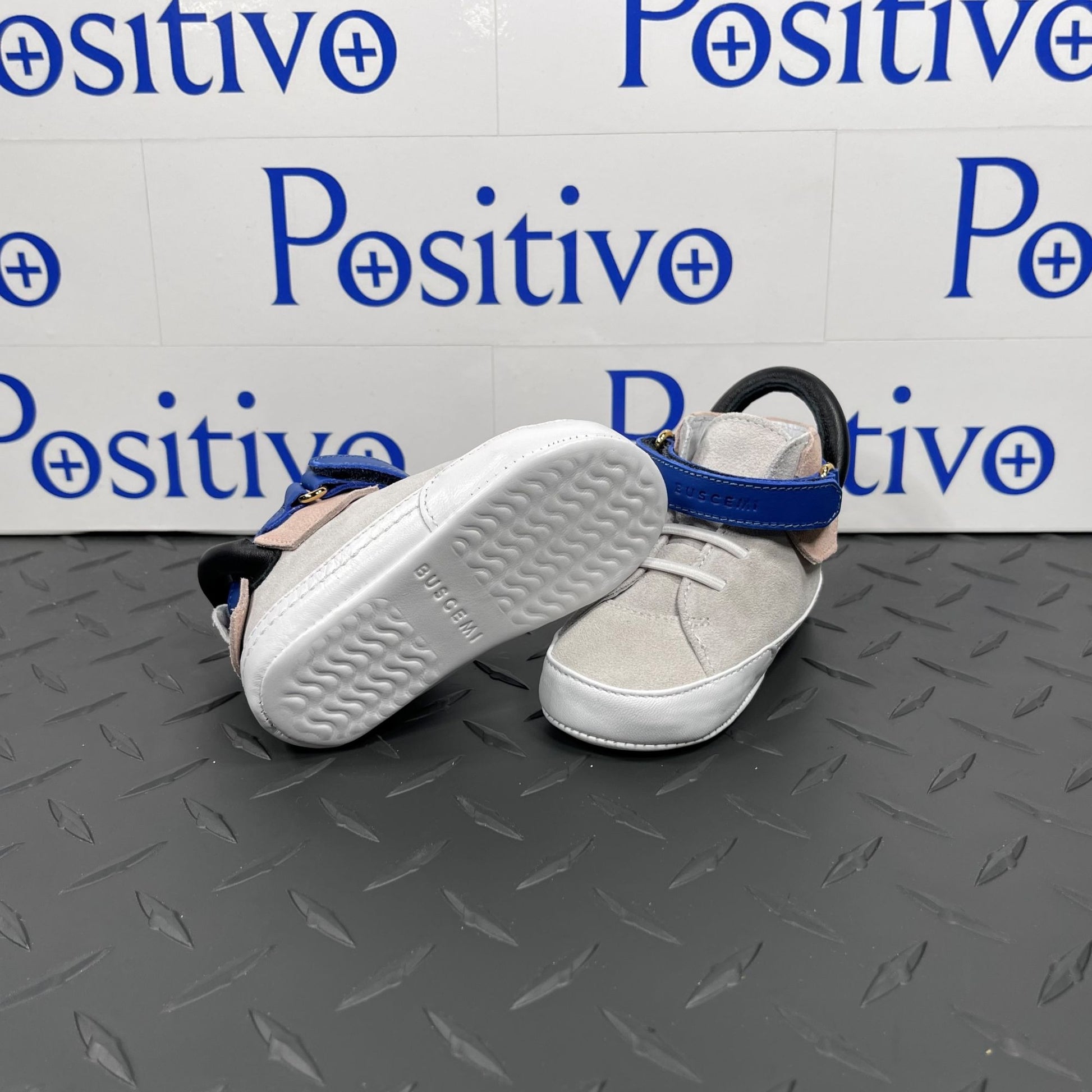 Buscemi 100MM Baby White Trio Leather Sneakers | Positivo Clothing