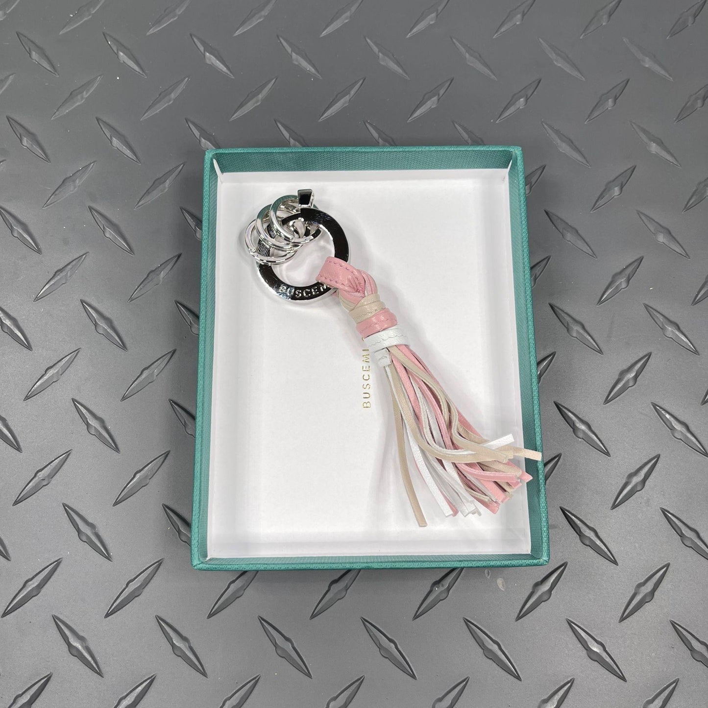 Buscemi Fringe Keyholder White/Dusty Pink Leather | Positivo Clothing