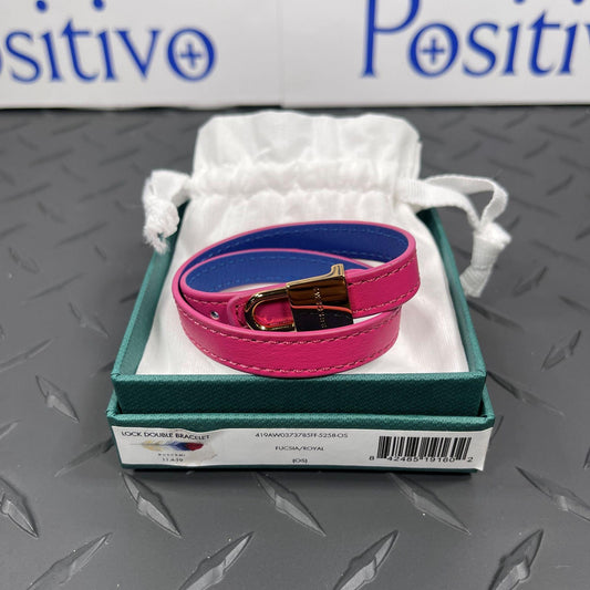 Buscemi Lock Double Bracelet Fuscia/Royal Leather | Positivo Clothing