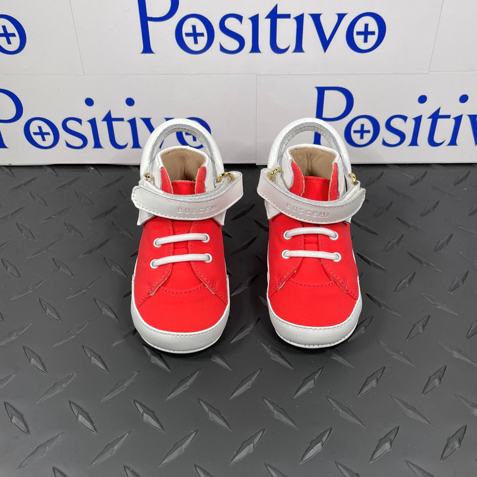 Buscemi 100MM Baby Neon Pink/White Leather Sneakers | Positivo Clothing
