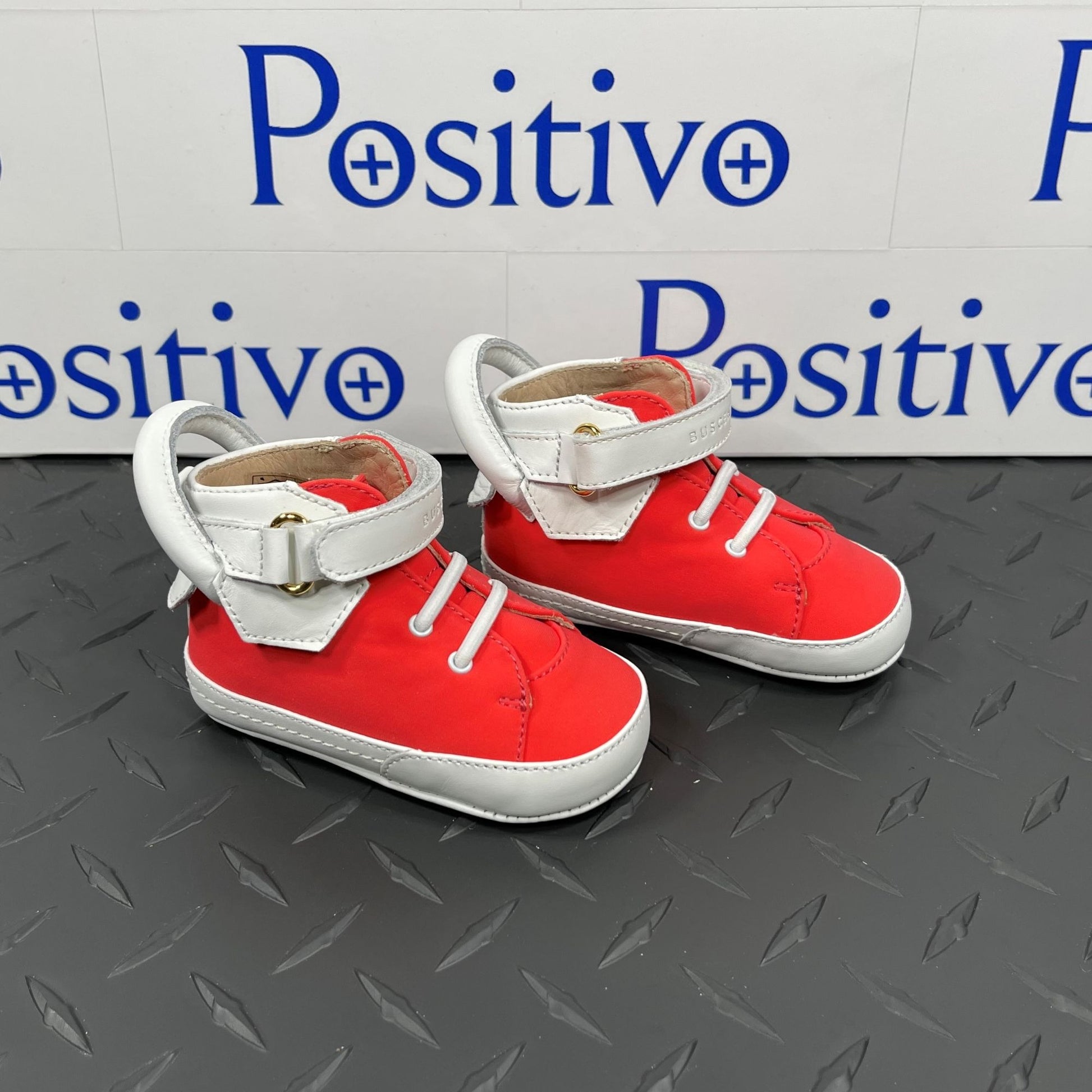 Buscemi 100MM Baby Neon Pink/White Leather Sneakers | Positivo Clothing
