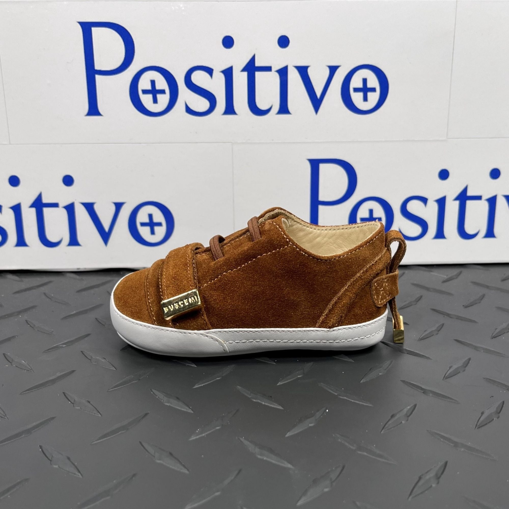 Buscemi 50MM Strap Baby Ippocastano Suede Sneakers | Positivo Clothing