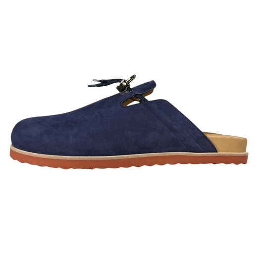 Buscemi Pietro Nubuk Navy Leather Slippers | Positivo Clothing