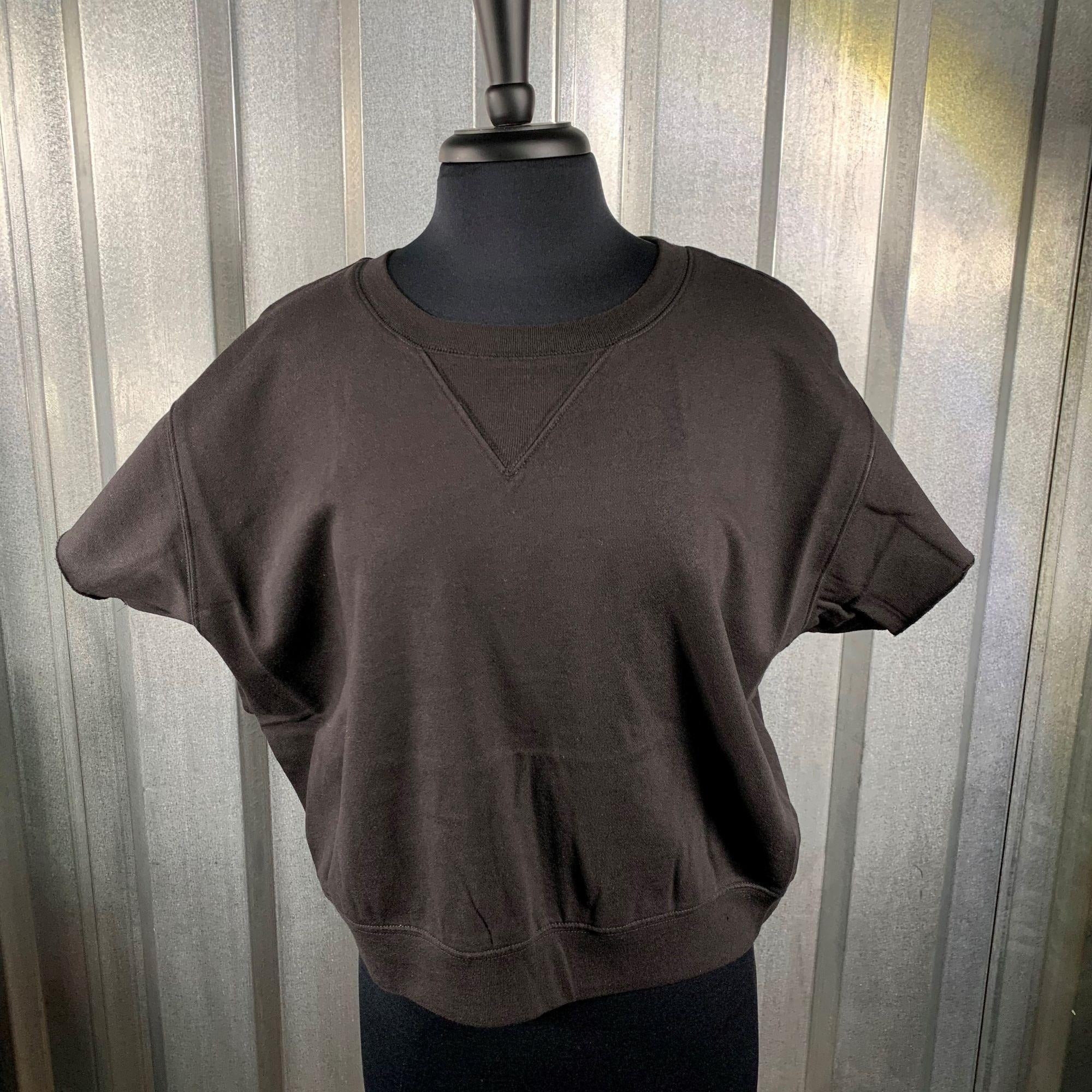 BLK DNM Womens Black Short Sleeves Sweatshirt | Positivo Clothing