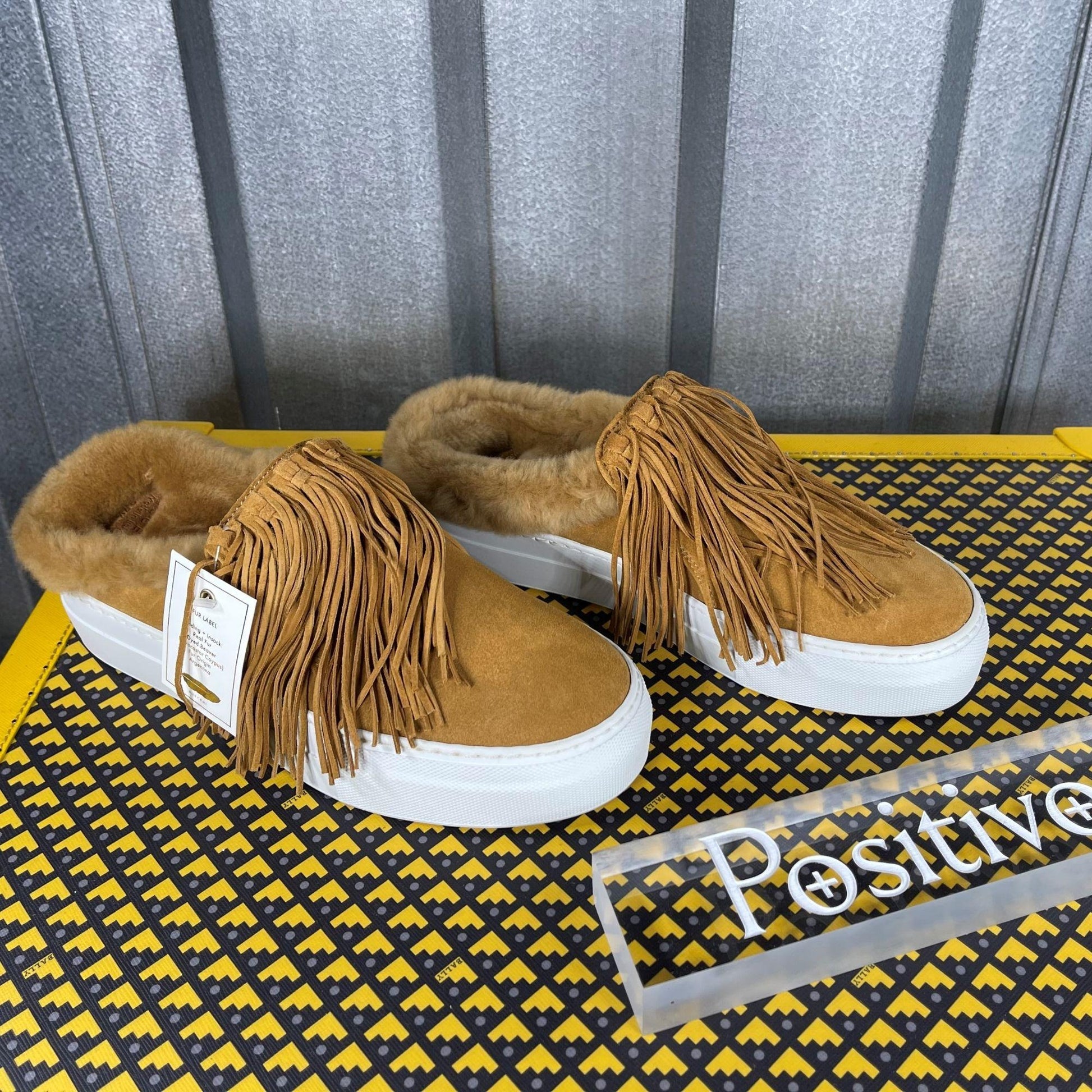 Buscemi Sabot Fringe Suede Rame Suede Sneakers | Positivo Clothing