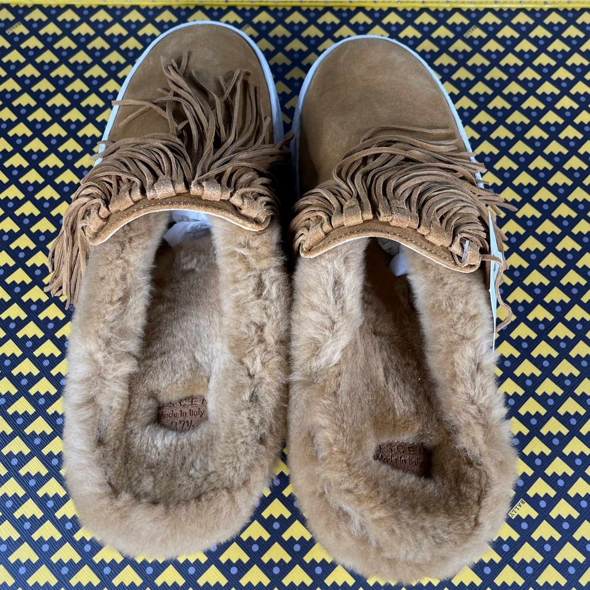 Buscemi Sabot Fringe Suede Rame Suede Sneakers | Positivo Clothing