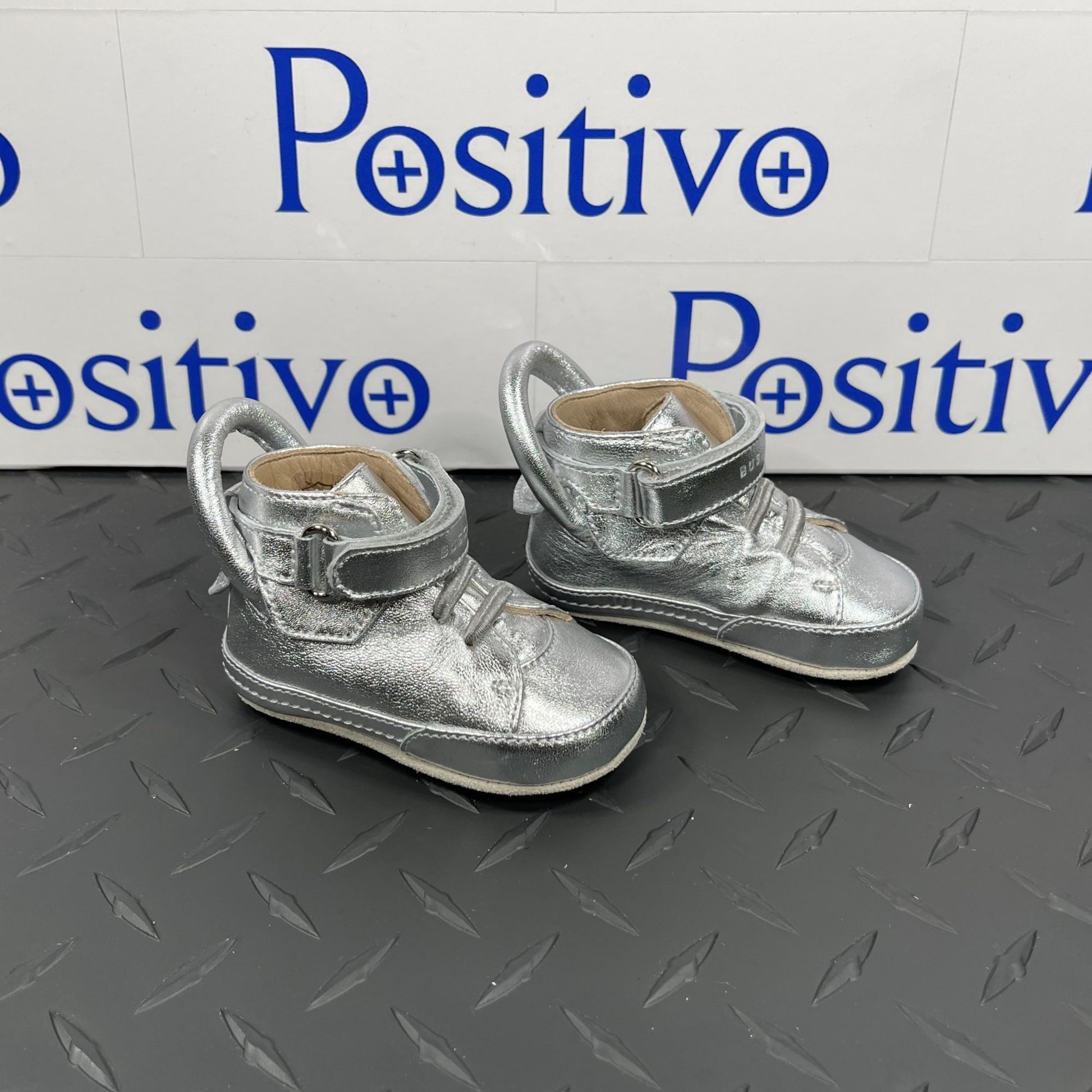 Buscemi 100MM Baby Platinum Leather Sneakers | Positivo Clothing