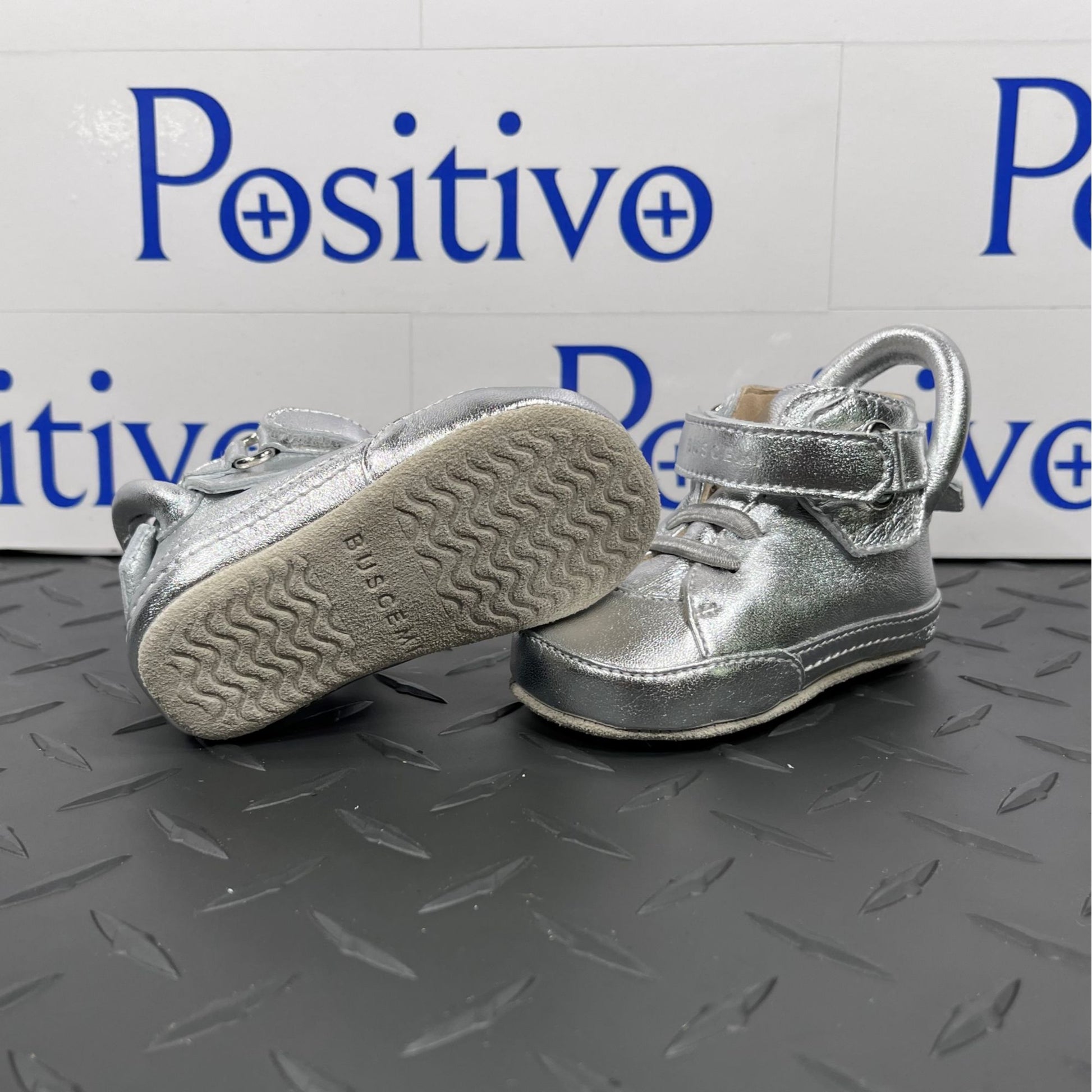 Buscemi 100MM Baby Platinum Leather Sneakers | Positivo Clothing