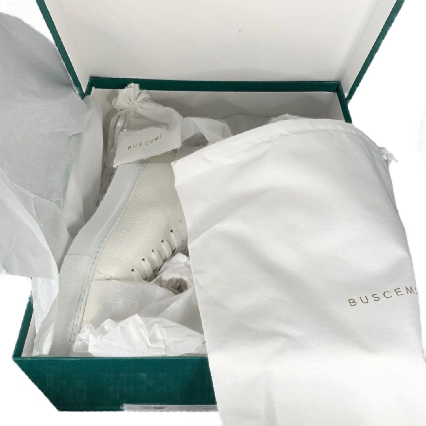 Buscemi Mens 125MM White High Top Sneakers - Positivo Clothing