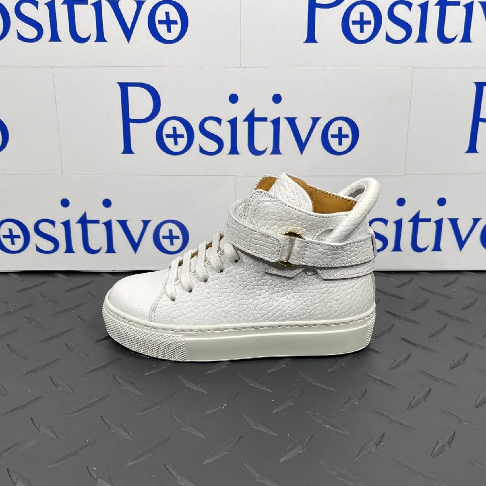 Buscemi 100MM Toddler Alce White Leather Sneakers | Positivo Clothing