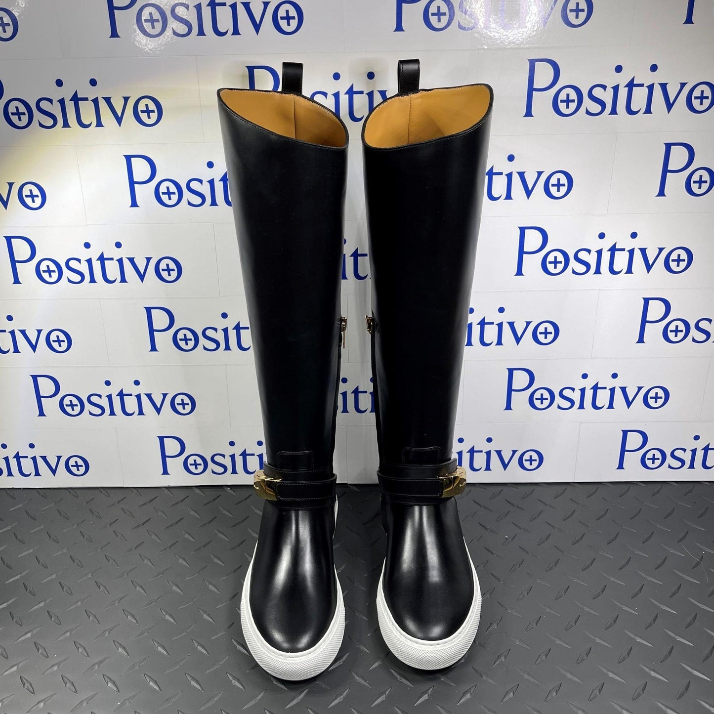 Buscemi Women Riding Boots Black Leather Boots | Positivo Clothing