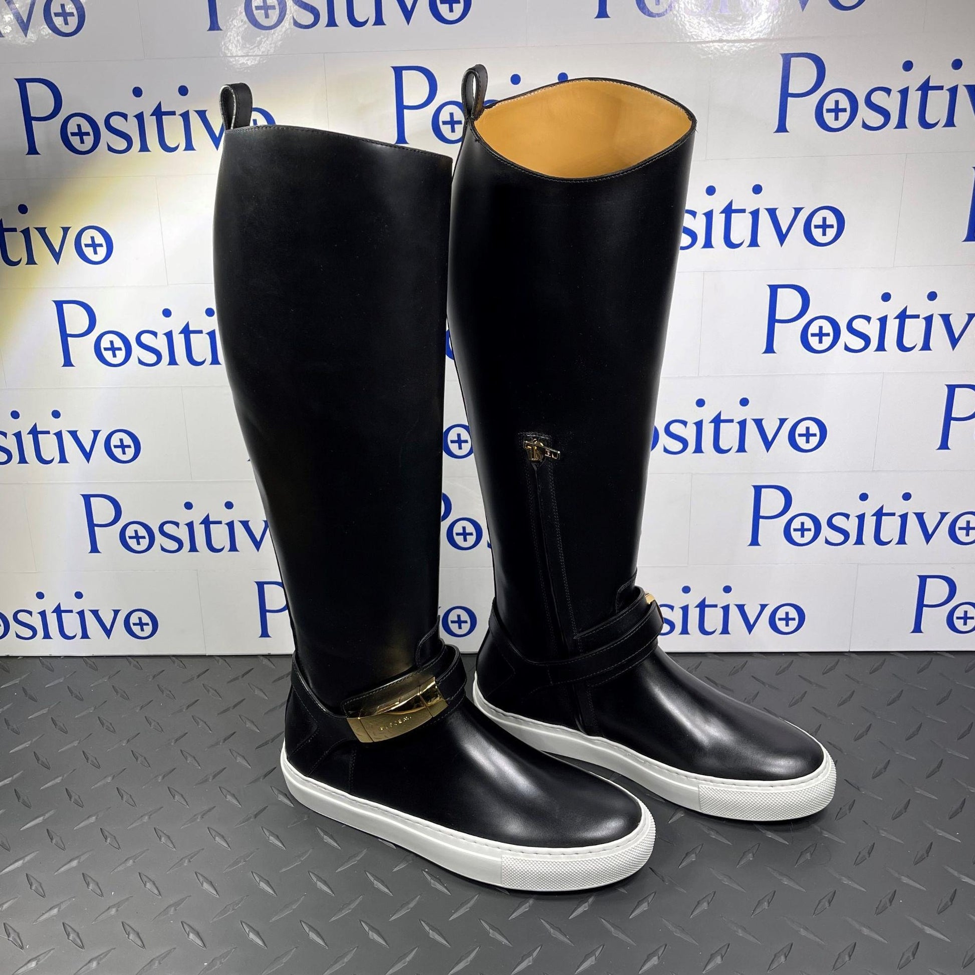 Buscemi Women Riding Boots Black Leather Boots | Positivo Clothing